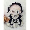 niannyyhouse 20cm Plush Doll Clothes Set: Headband and Dress, Maid Outfit, Cotton Doll Clothes, Cross Letters, Baby Doll Clothes, Dress-Up Clothes (Bl