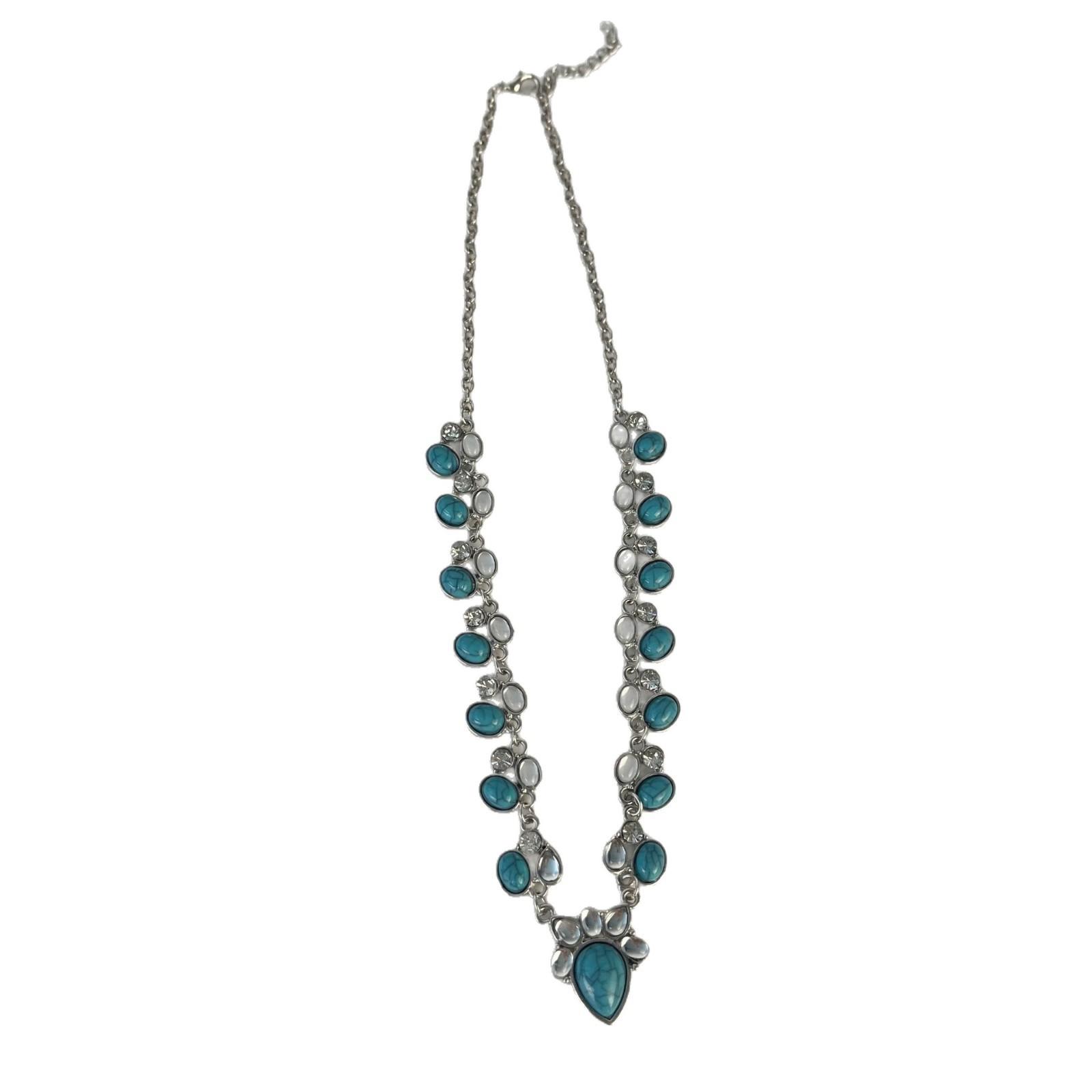 European and American jewelry retro personality necklace with turquoise bohemian necklace accessories collarbone chain jewelry