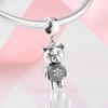 Fashion 925 Sterling Silver Square Rainbow Puzzle Bear Beads Fit Original Charms Jiuhao Bracelet Jewelry Making