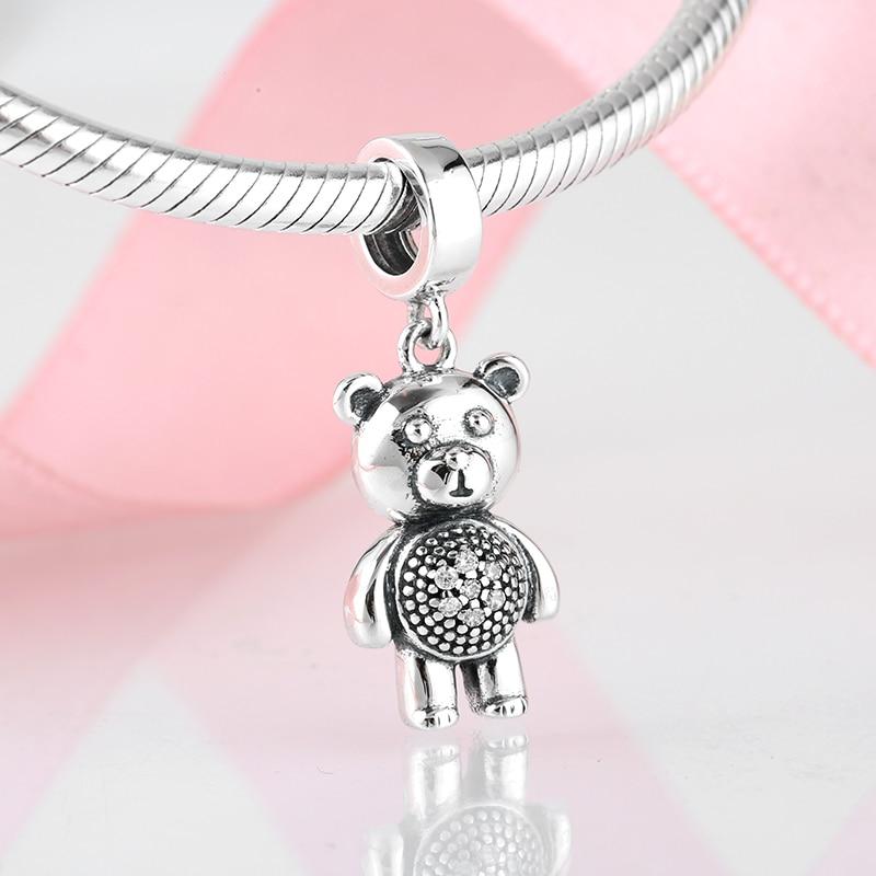 Fashion 925 Sterling Silver Square Rainbow Puzzle Bear Beads Fit Original Charms Jiuhao Bracelet Jewelry Making