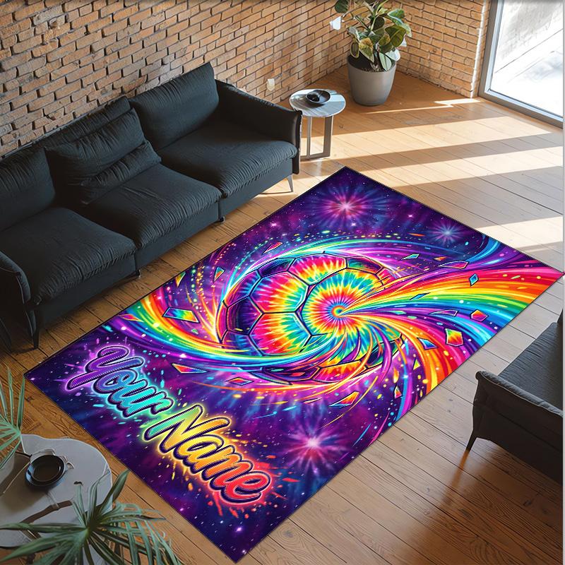 Decorative Artwork Theme Crystal Velvet Rug Personalized Custom Name Text Soft Floor Mat Home Decor