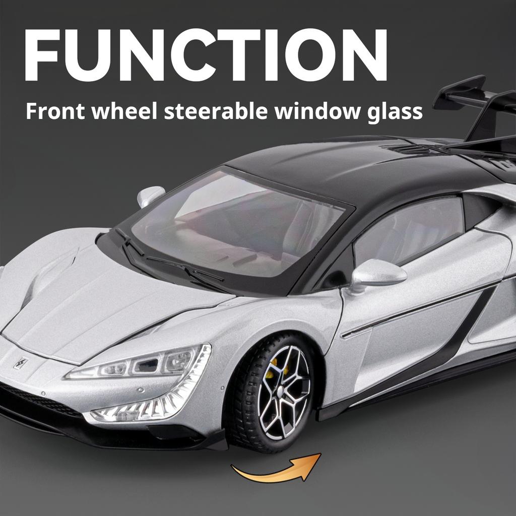 1:24 Yangwang U9 Model Car New Energy Super Car Diecast Alloy Simulation Collection Desktop Decoration Pull Back Kids Toy Gifts