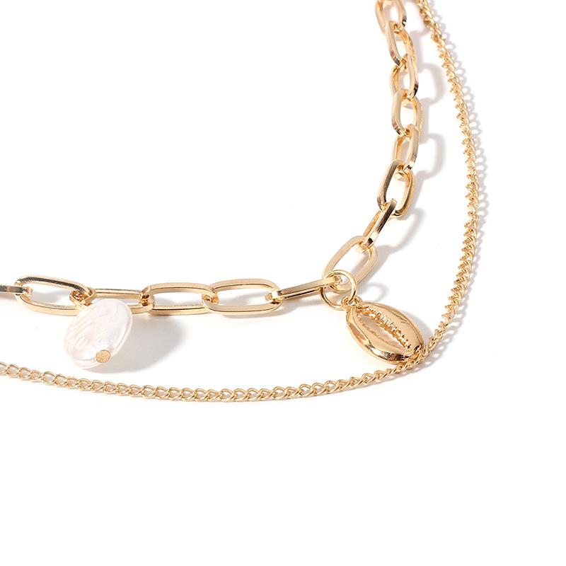 Single Side Tassel Pearl Shell Necklace, Japanese Korean Dynamic Clavicle Chain