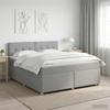 Boxspring Bed with Mattress Light Grey 140 x 190 cm Fabric