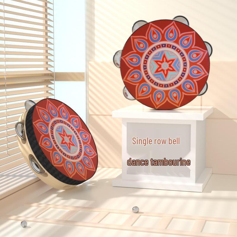 6-Inch Dunhuang Style Tambourine: Ancient Performance Hand Drum & Orff Instrument