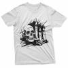 T-shirt Noir Gothique Crâne Avec Bougies