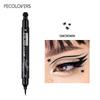 Double-head Liquid Eyeliner Pen with Stamps, Natural Finish Waterproof Quick-drying Long-lasting, Friendly Beginner Eye Beauty