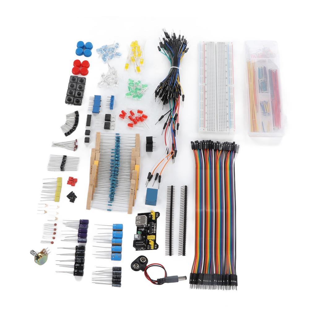 Kit Asortiment Componente Electronice Modul de Alimentare Rezistor Condensator Tranzistor Fire Jumper