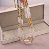 Imitation Baroque Pearl Toothpick Necklace Irregular Metal Choker Unique Elegant Clavicle Chain Minimalist French Retro Jewelry for Women