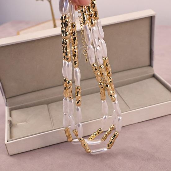 Imitation Baroque Pearl Toothpick Necklace Irregular Metal Choker Unique Elegant Clavicle Chain Minimalist French Retro Jewelry for Women