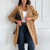 Women's Fashion Casual Woolen Solid Color Long Coat