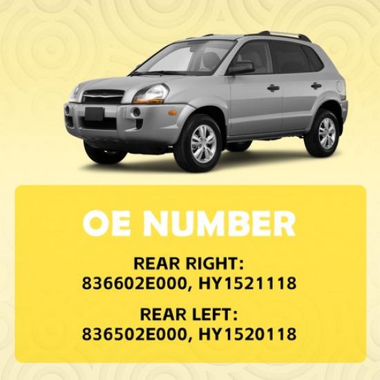 Set of 2 Exterior Door Handle Black For Hyundai Tucson 2005-2009 Rear Left Right