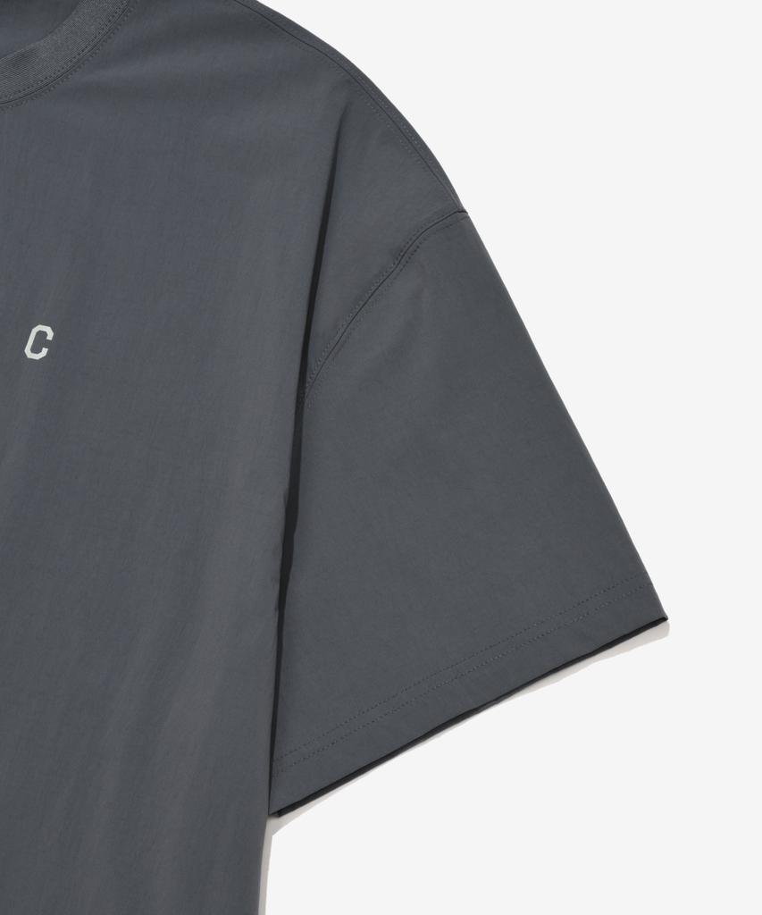 COVERNAT Small C Logo Nylon T-Shirt Charcoal