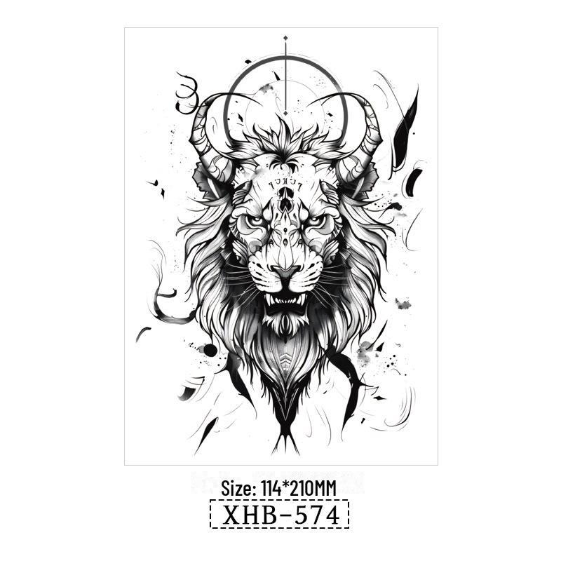 Vattentäta Svarta Djur Halvarm Tatuering Klistermärken