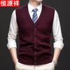 Men's V-Neck Knitted Cardigan Vest