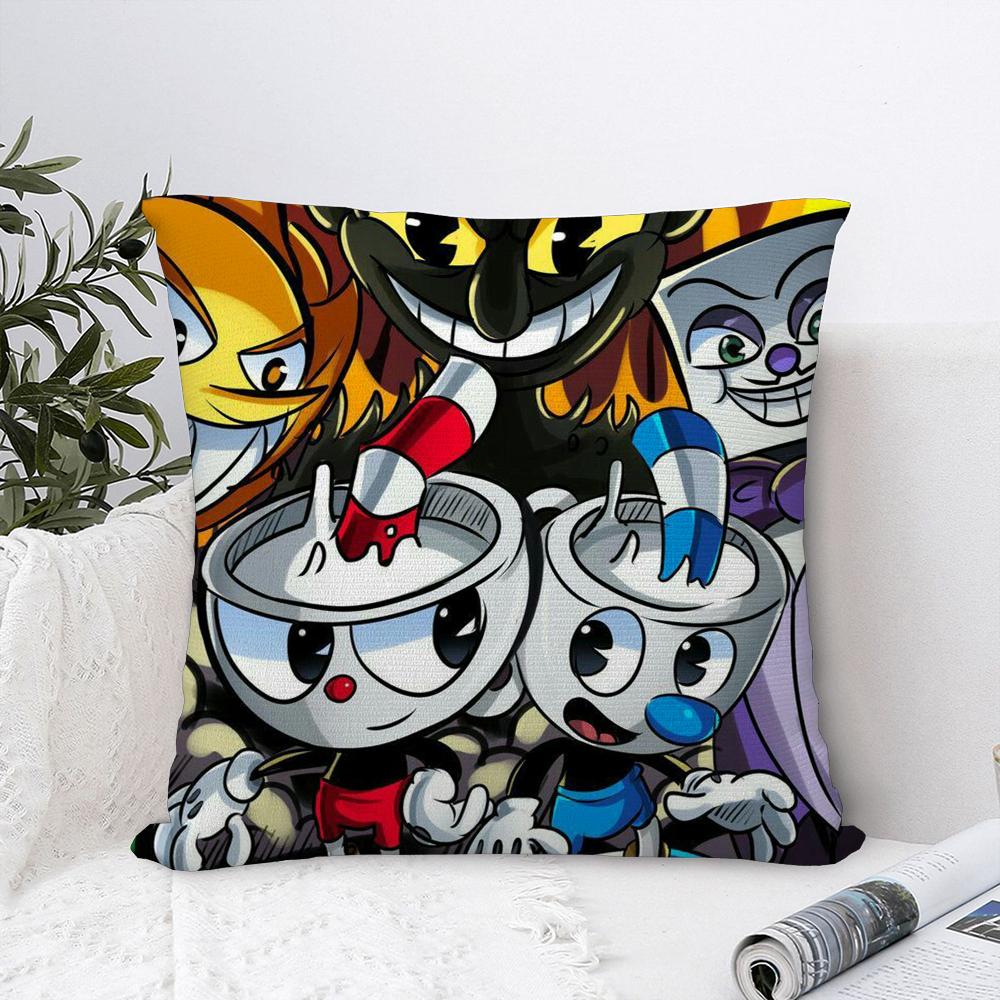 Classic Game C-Cuphead Cute Pillow Case Plush Fabric Soft Pillowcase Double Sided Print Sofa Cushion Cover Throw Pillow Cover