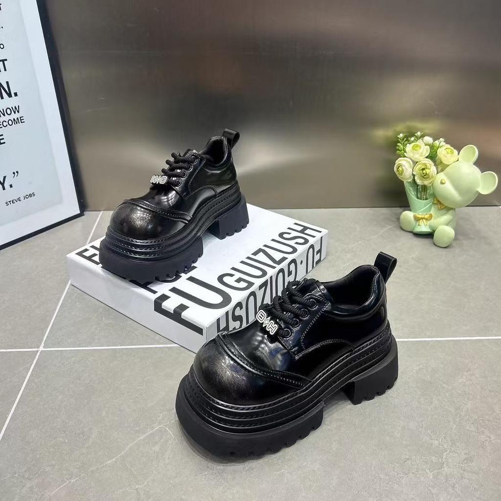 Spring Women JK Mary Jane Shoes Fashion Lace Up Shoes Vintage Platform Elegant Thick Heel Shoes Women