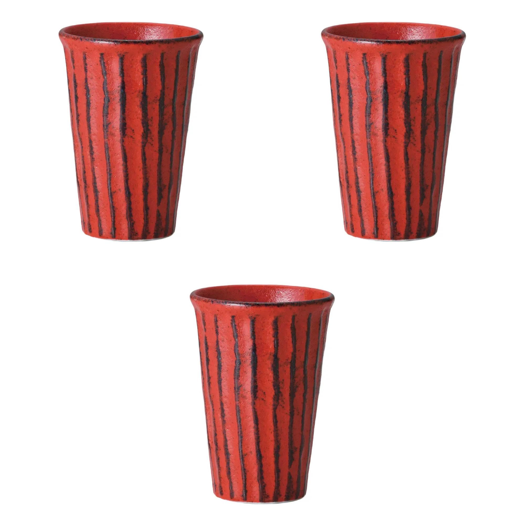 

Set of 3 Negoro Shinogi Cups x 12 cm Free Cup Setomonohonpo [8.5 (300 cc)]