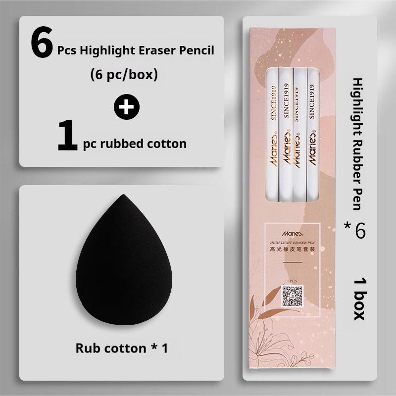 3/6Pcs Eraser Pencil Pen Style Rubber Revise Details Highlight Modeling Art Pens For Manga Design Drawing Sketching Art Supplies