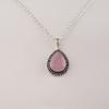 Rose Chalcedony Gemstone 925 Sterling Silver Handcrafted Jewelry Everyday Wear Pendant 1.5" For Her APP-2-16