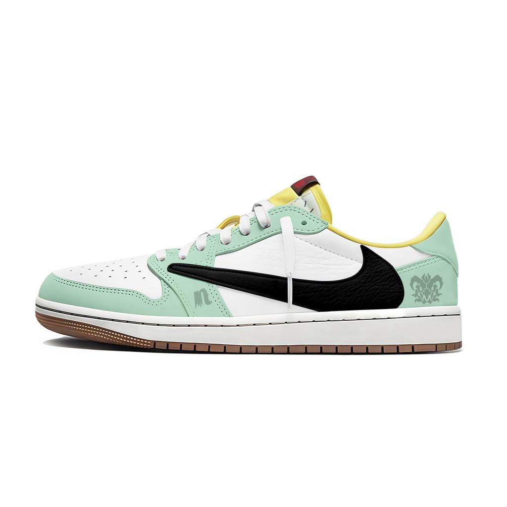 Travis Scott x Jordan Air Jordan 1 Mint X AJ1 Low Protiskluzové Nízké Vintage Basketbalové Boty Dámské DZ4137-700(Tým1897-)