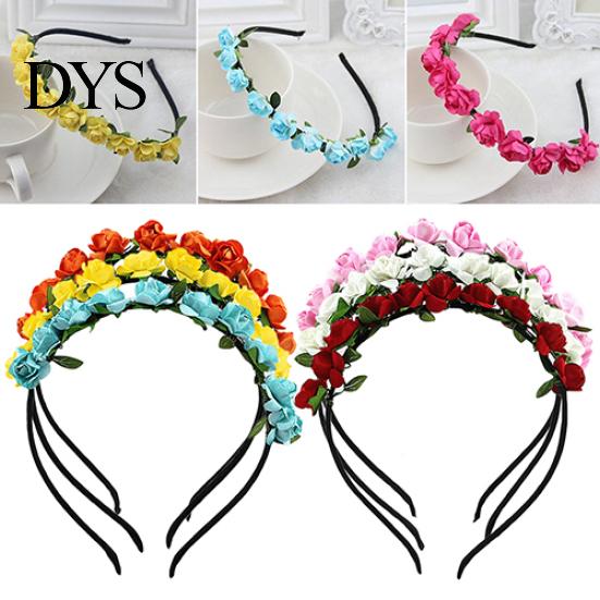 Corona di Fiori di Rosa Fascia per Capelli da Festival Ghirlanda da Matrimonio Accessorio Fascia per Capelli Floreale