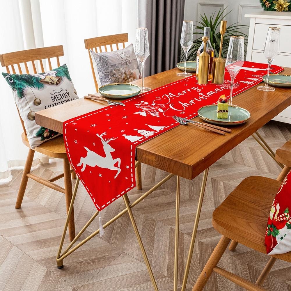 2pcs Dust-proof Table Flag Coffee Table Christmas Decoration Table Cloth Holiday Gifts Table Cloth Tablecloth