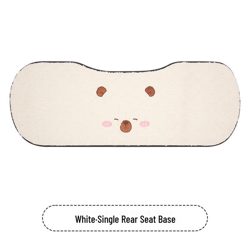 Cartoon Cute Capybara Winter Plush Car Seat Cushion for Cadillac CT5, Aoge XT4, XT5