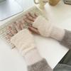 Half Finger Gloves Autumn and Winter Warm and Cold Proof Knitted Gloves Student Writing Office Cycling Touch Screen Gloves