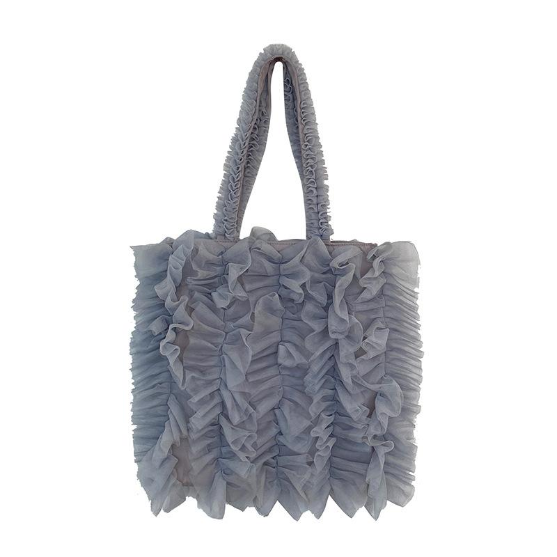 

Женская сумка плиссированная версия милая плиссированная кромка кисточка маленькая сумка тоут для женщин дизайнерская сумка кошельки и сумки one size серый