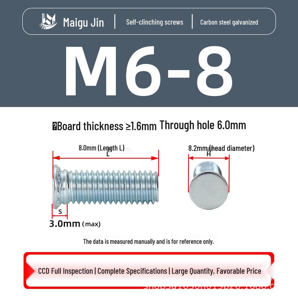 Flat Head Carbon Steel Galvanized Rivet Nuts FH-M2 to M10 - Free Shipping