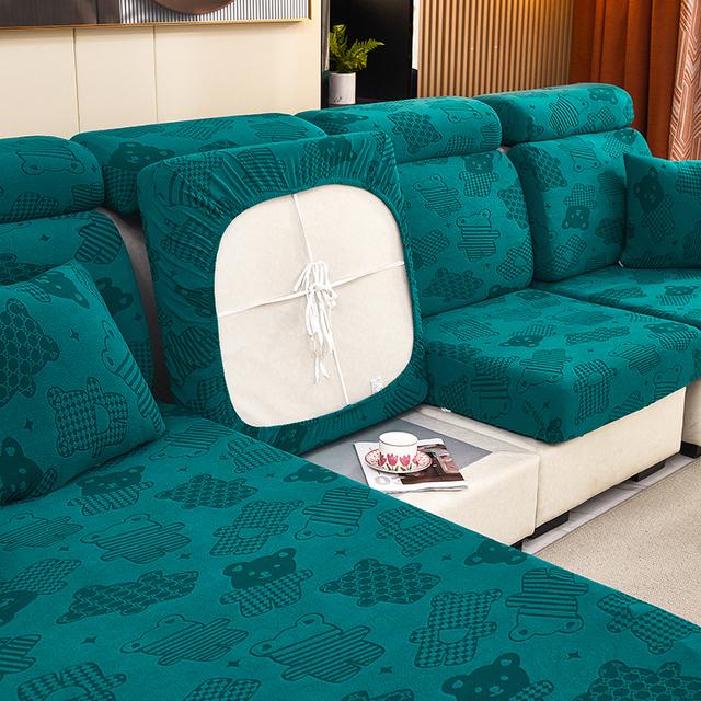Plush Sofa Cover Sofa Cushion Pad Slipcover Seat Cover Elasticized Used For L Shape Chaselong Sofa Keep Warm Washable