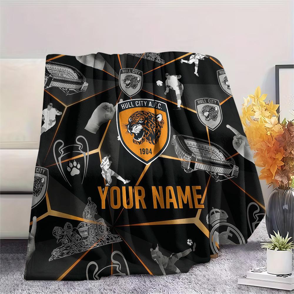 Custom Name Hull City2 Flannel Blanket, High quality Comfortable for All Seasons, Home Decor, Warmth and Comfort