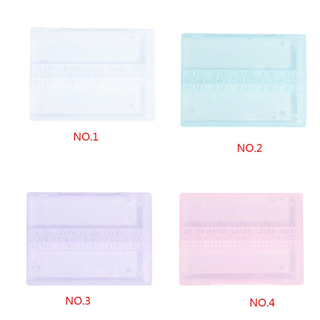 14 Slots Empty Clear Drill Bits Storage Case Box Plastic Display Grinding Heads Holder Organizer Manicure Container