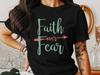 Faith Over Fear T-Shirts, Christian Apparel, God's Word, Holy Cross, Jesus Christ Tee, Religious Shirts, Inspirational Gift Ideas