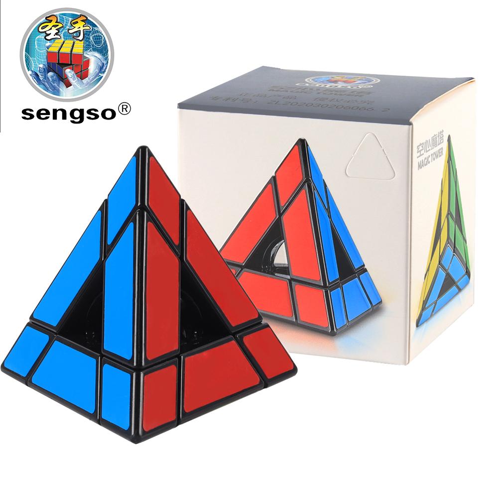 SENGSO Magic Tower 2x2 3x3 Pyraminx Special Cube&Keychain cube&Mirror Sticker/Stickerless Speed Cube Triangle Cube Brain Teasers