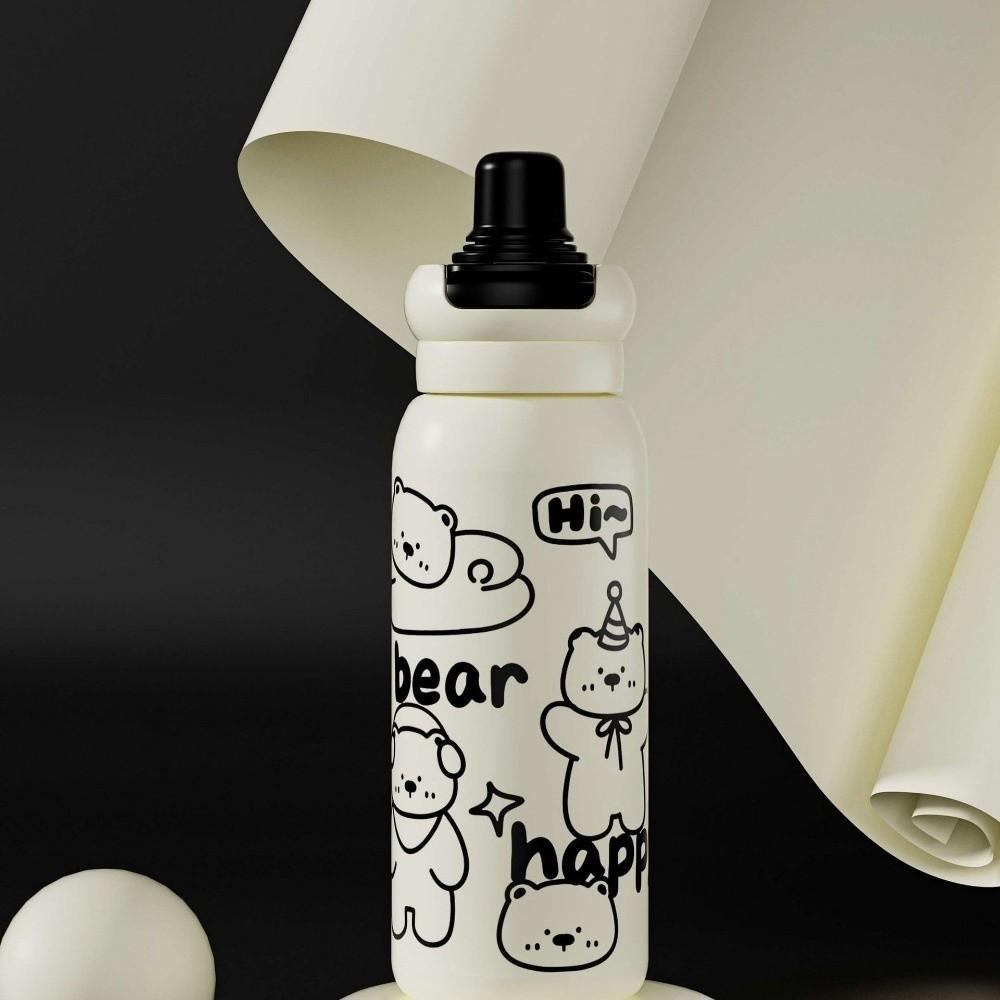 620ml Capacity Vacuum Insulated Water Bottle High-Capacity Straw Travel Cup  Student