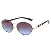 Vintage Metal Rim Gradient Shades Women's Original Brand Design Sunglasses Multi Color Lens Chic Driving Sun Glasses