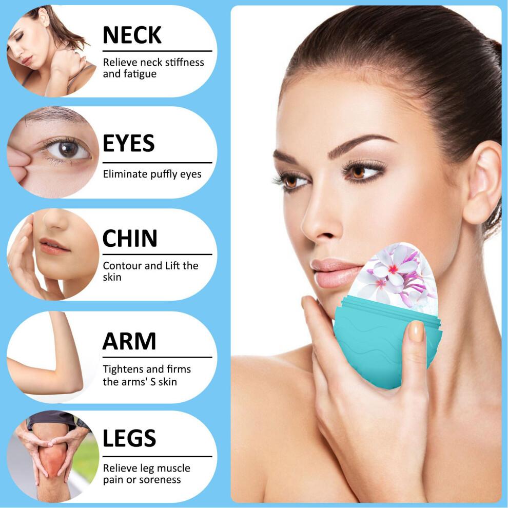 Ice Face Roller Mold Silicone Egg for Puffiness Relief & Skin Firming, Blue