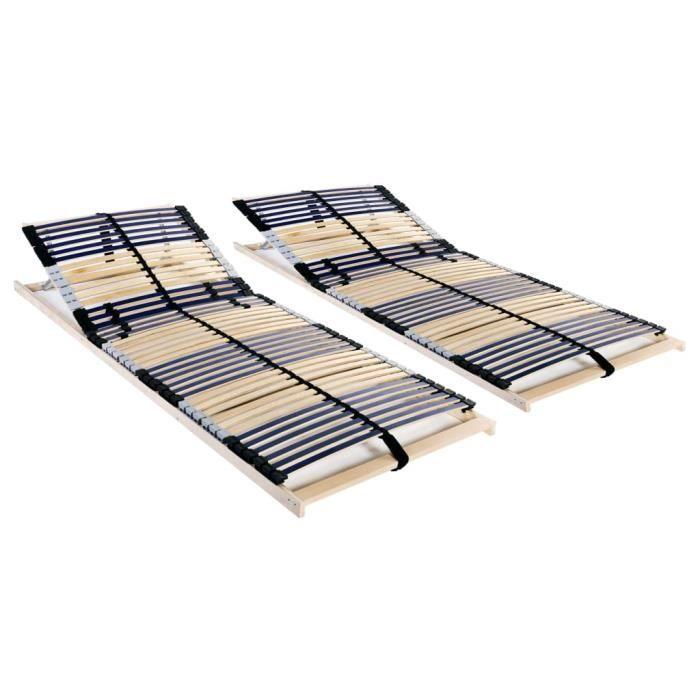 VidaXL Slat Bed Bases 2 Pcs with 42 Slats 7 Zones 80x200 Cm
