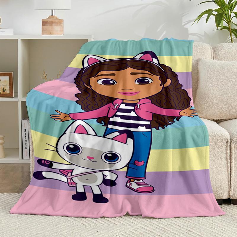 1PC Colorful Friends Dollhouse Flannel Blanket Gift, Suitable for Both Men And Women, Soft Ideal for Beds And Sofa, Birthday Or Christmas Gift