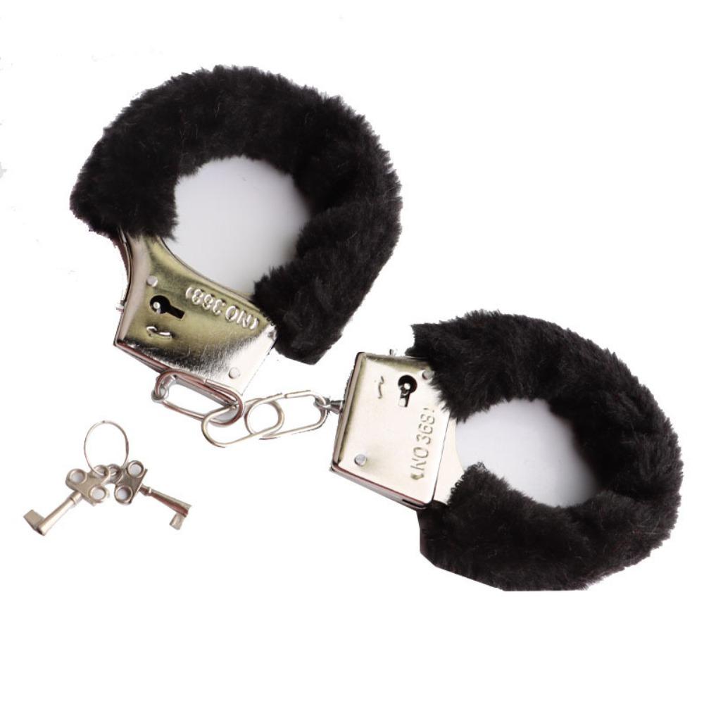 Soft SM Bondage Handcuffs With 2 Keys Restraints Cuffs Sex Toys Plush Handcuffs  Adult Games