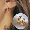 Women's Simple Twist Silver Gold X Earrings