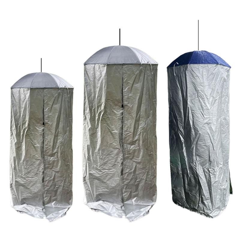 Outdoor Changing and Shower Privacy Shelter with Top Hook, Integrated Overhead Frame, and Full-Length Fabric Screen