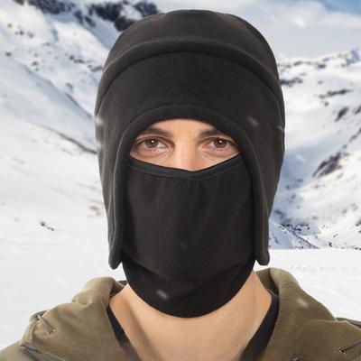 Bombermütze für Herren und Damen, dick, flauschig, Thermo-Outdoor-Reiten, winddicht, Gesichtsmaske, Fleece, Gehörschutz, Wintermütze