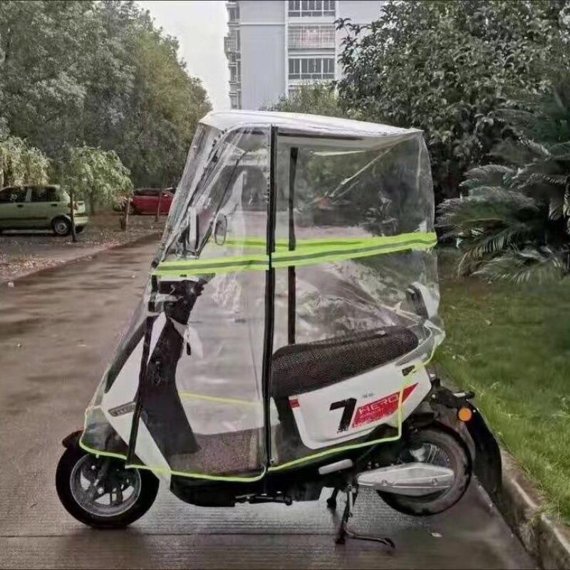 Electric Vehicle & Motorcycle Sunshade: Rainproof Canopy & Windshield for Bikes