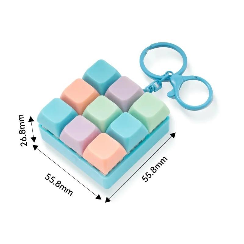 Fidget Decompression 9 Keyboard Key Toy for Adults Antistress Toys Boys Girls Anti Stress Finger Keyboard Games Keychain
