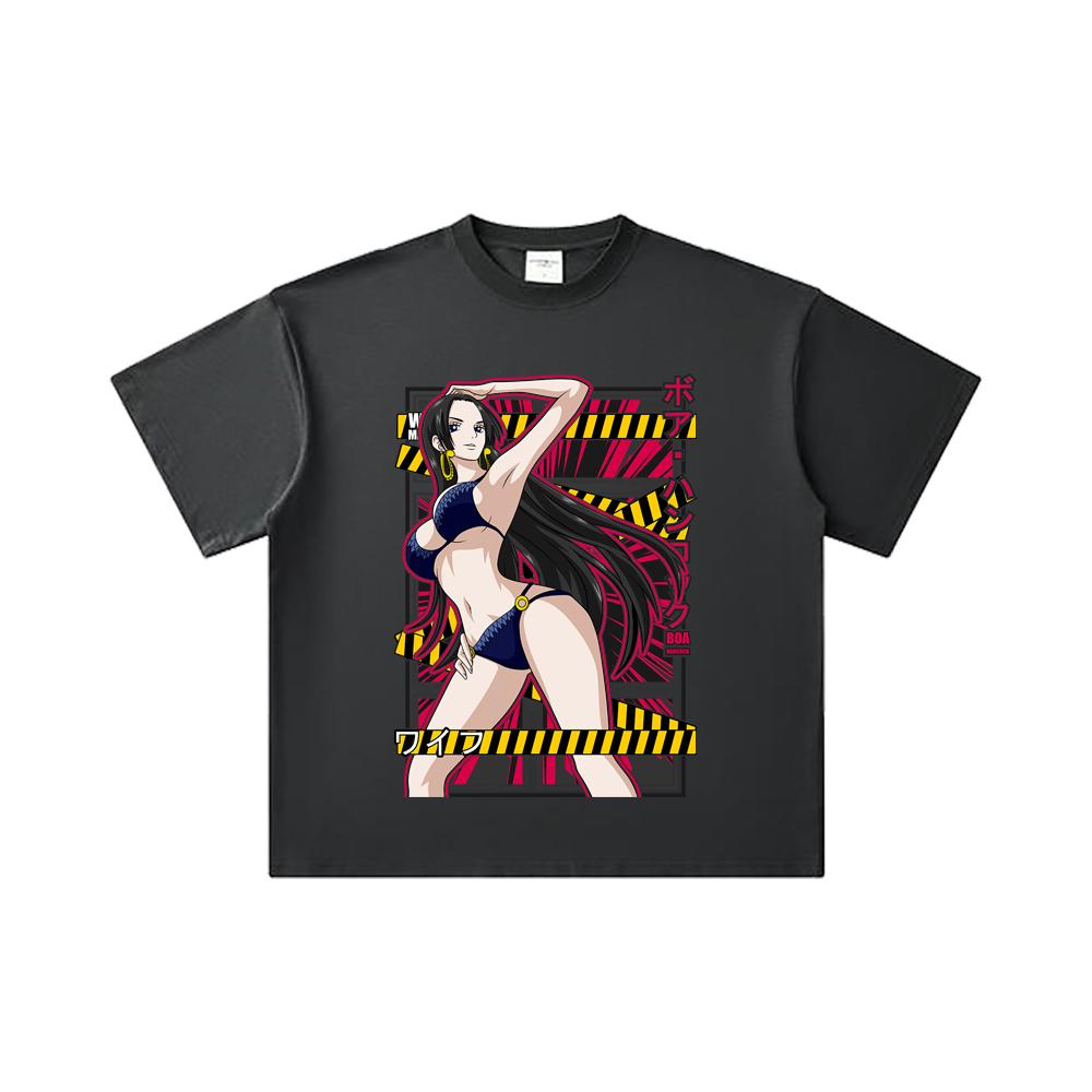 260 GSM Double Yarn 32 Count 100% Cotton One Piece V39 Boa Waifu Print Unisex Heavy Cotton T Shirt