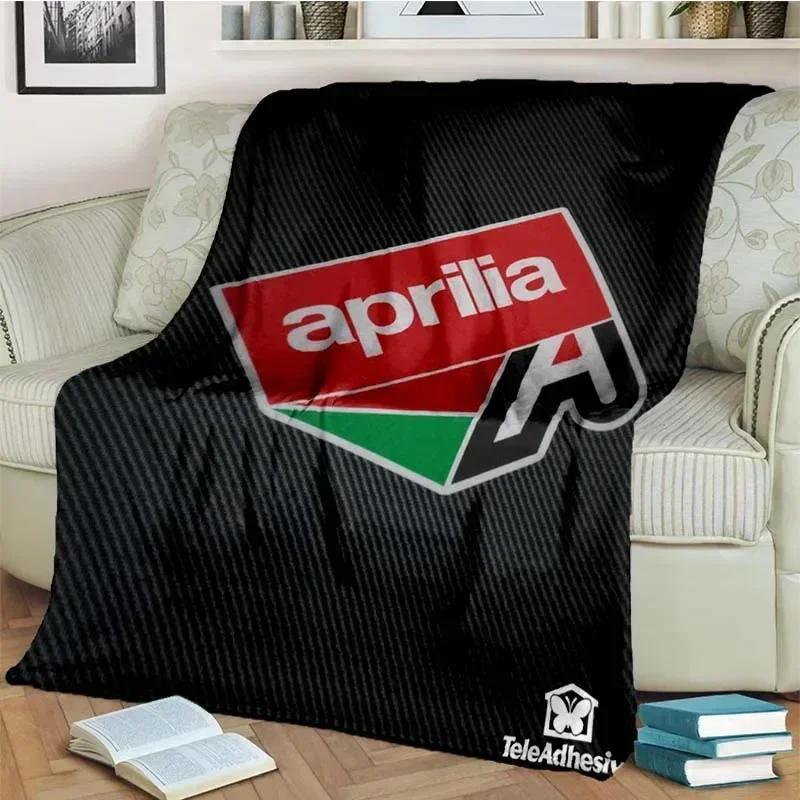Aprilia motorcycle logo printed Flannel Blanket Fashion Warm Lightweight Living room Bedroom Sofa Bed For Picnic Blanket