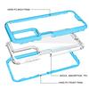 Transparent Blue Three-in-one Mobile Phone Case for Samsung A14 5 Airbags Anti-fall and Four-corner Protection